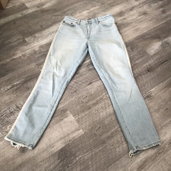 Abercrombie & Fitch Jeans Womens Size 4 R Simone High Rise Slim Side Stripes W27 - Picture 6 of 6